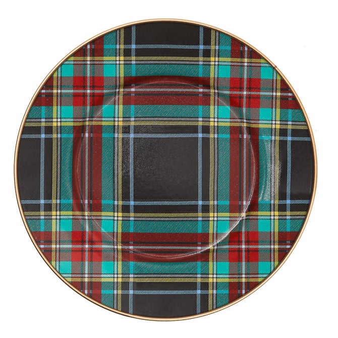 Tartan Black Salad/Dessert Plate