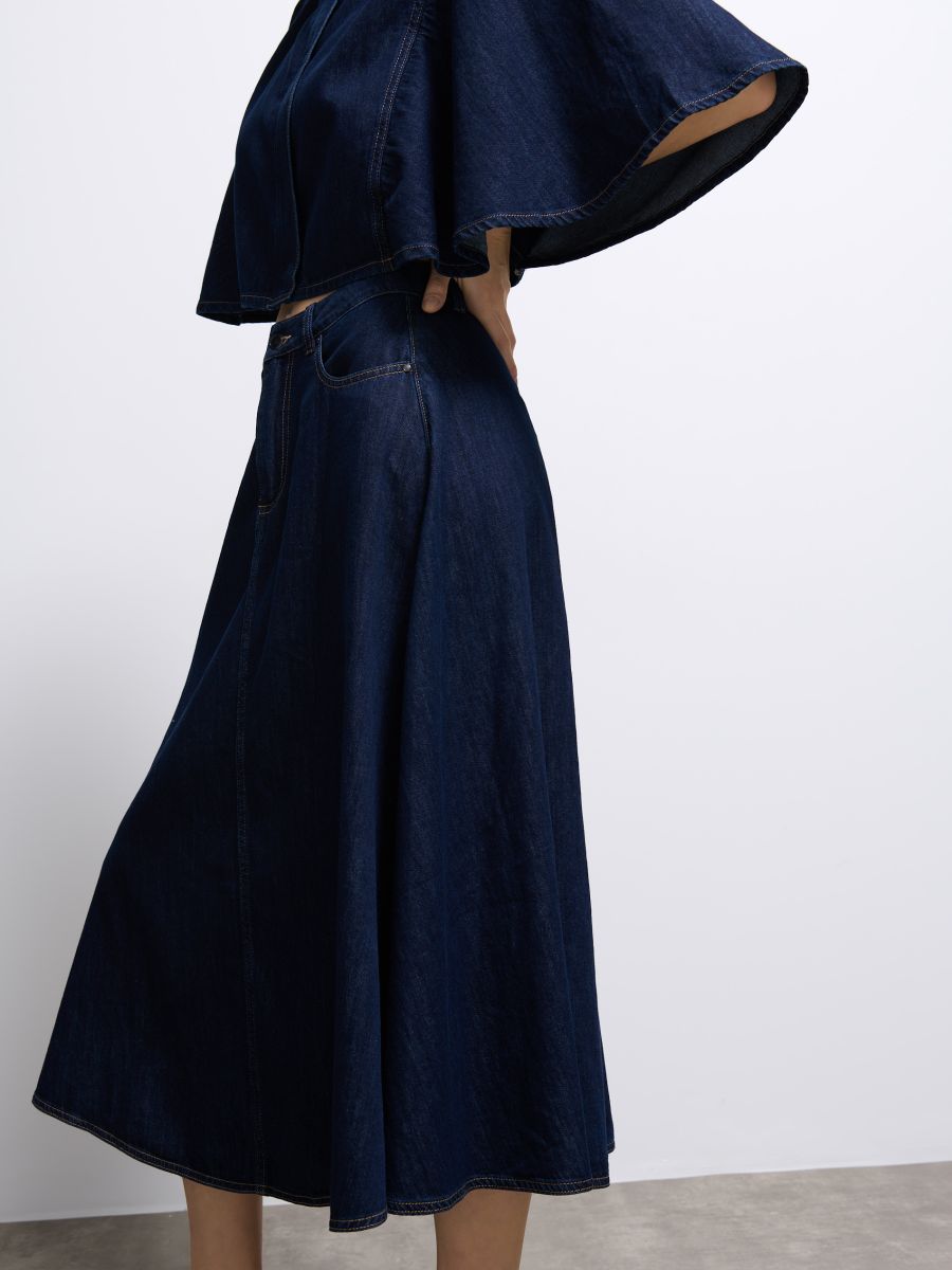 Jeansowa spódnica midi