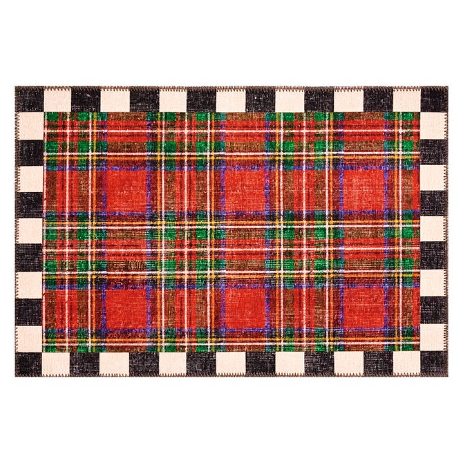 Royal Stewart Tartan Red 2' x 3' Washable Rug