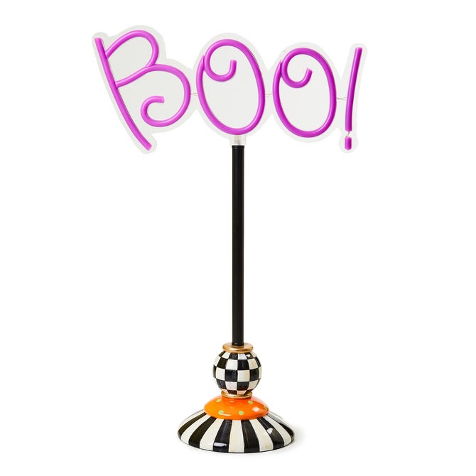 Pedestal Illuminated Neon Boo Sign