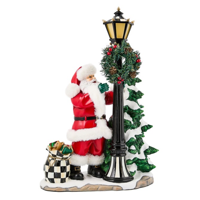 Santa by Lamp Post Illuminated Figure