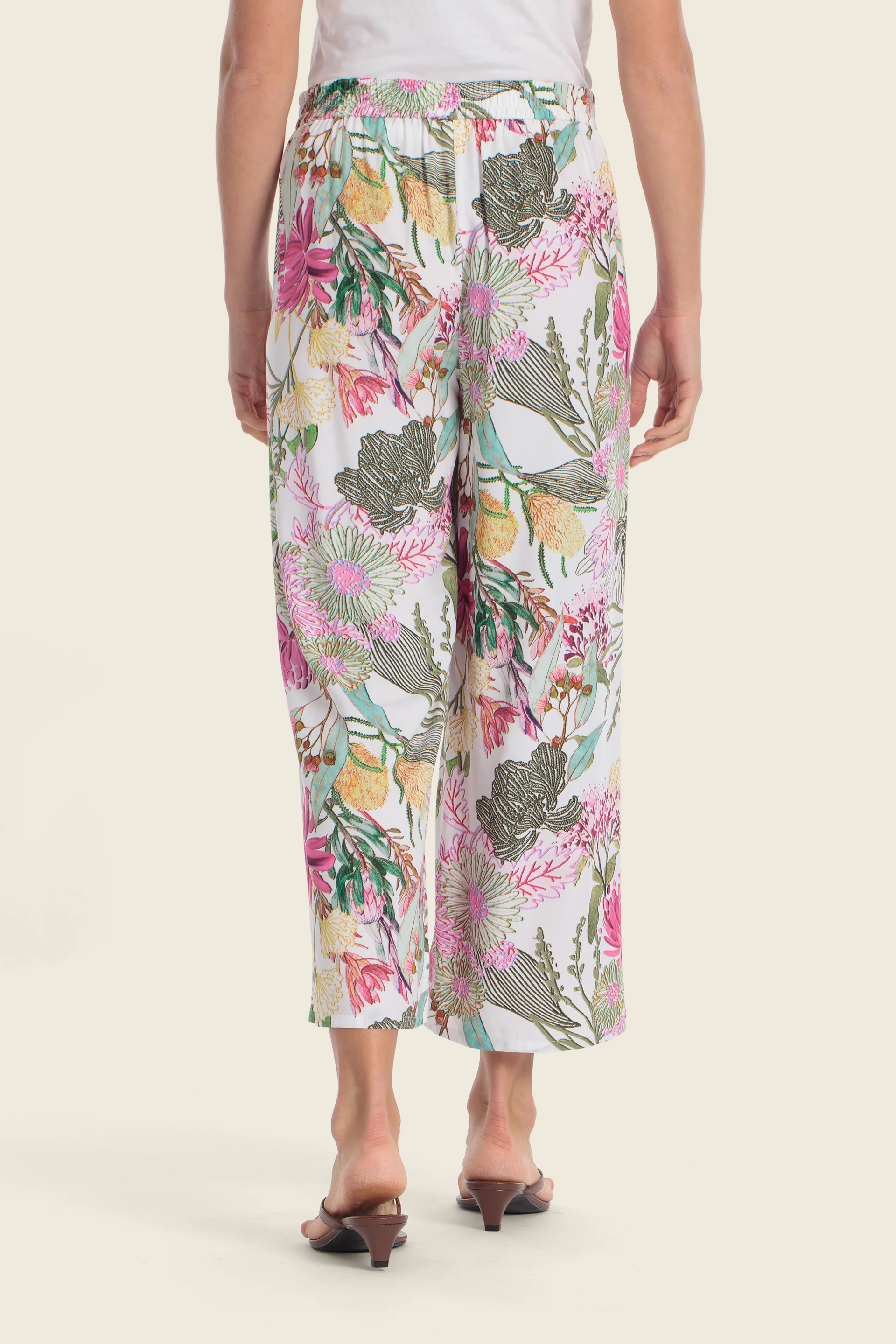 Bedruckte EcoVero™ Viskose-Hose mit weitem Bein