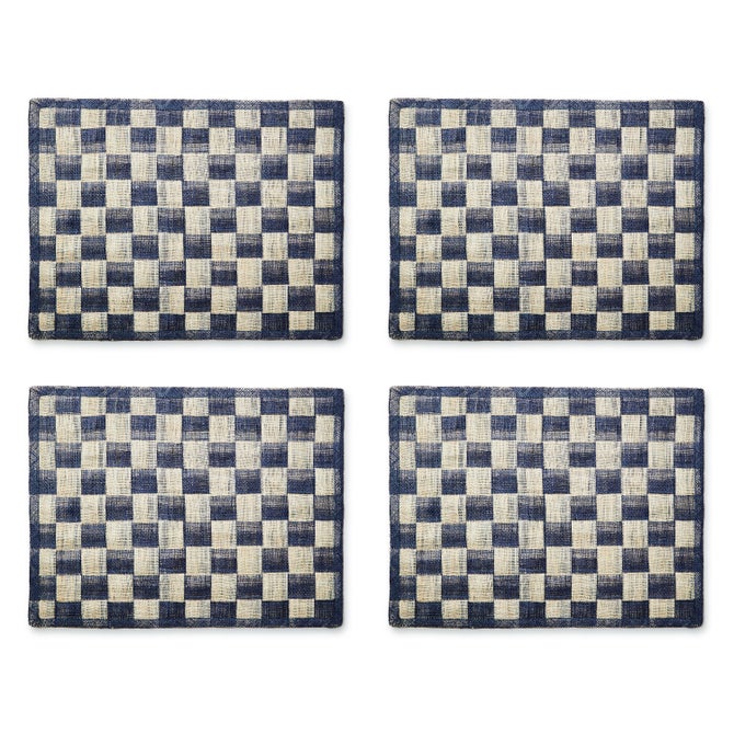 Navy Sinamay Placemats, Set of 4