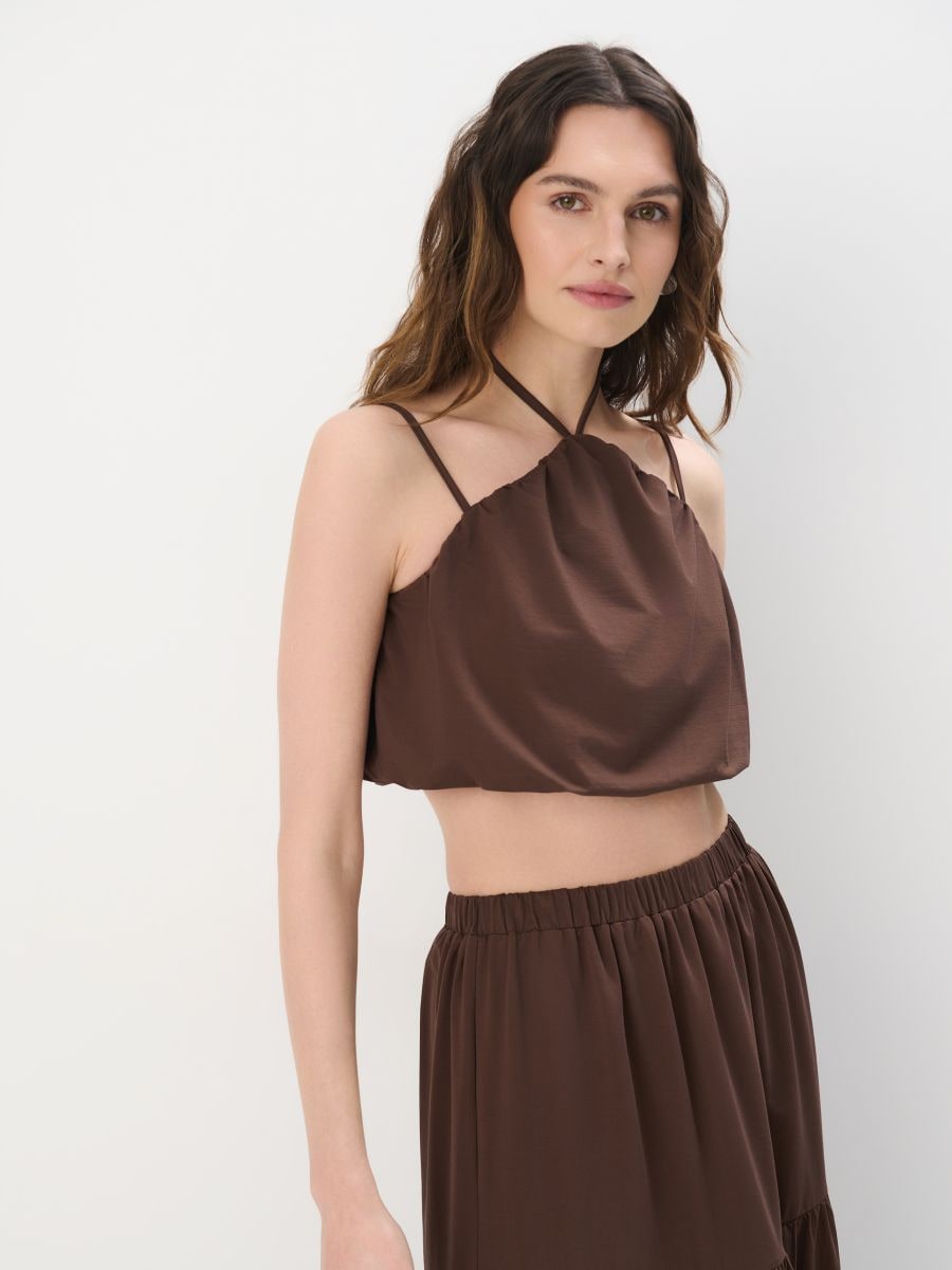 Krótki brązowy top