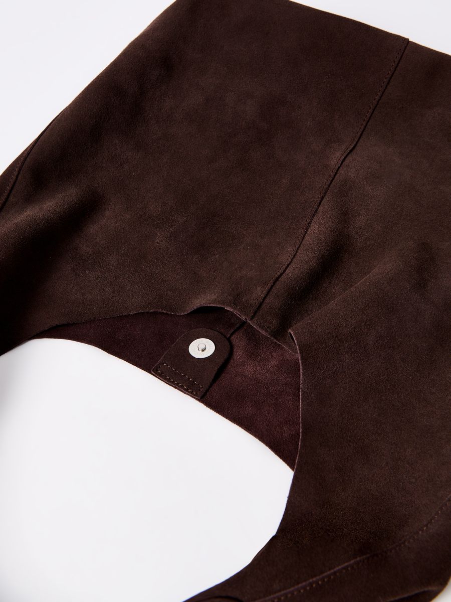 Skórzana ciemnobrązowa torebka