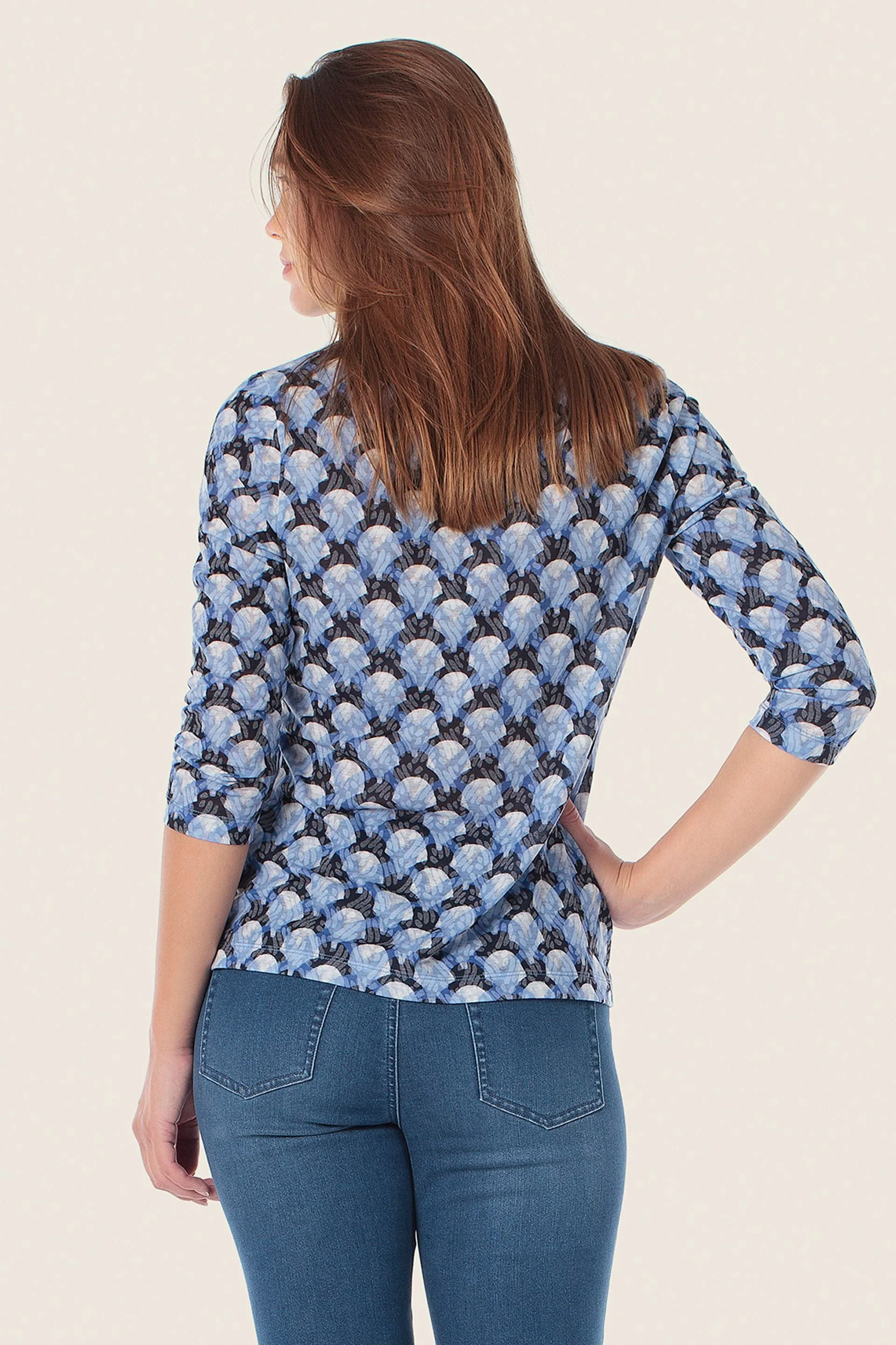 T-Shirt mit 3/4 Arm und Muster
