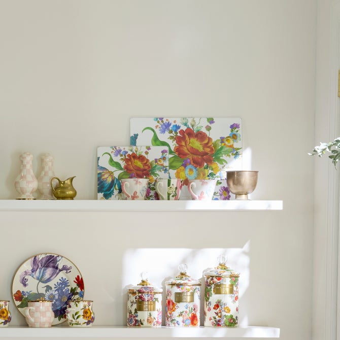 Floral Glass Cutting Board, Set of 2