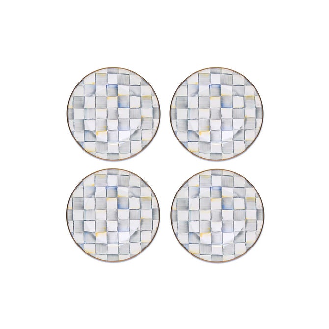 Sterling Check Dinner Plates, Set of 4