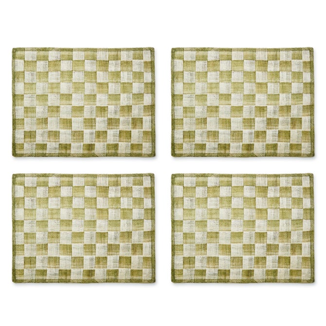 Green Sinamay Placemats, Set of 4