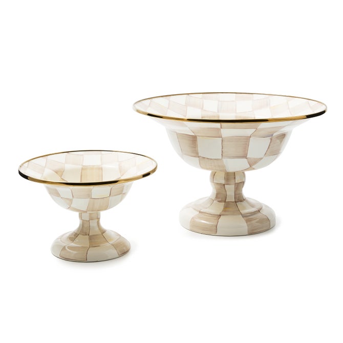 Mocha Check Large Compote