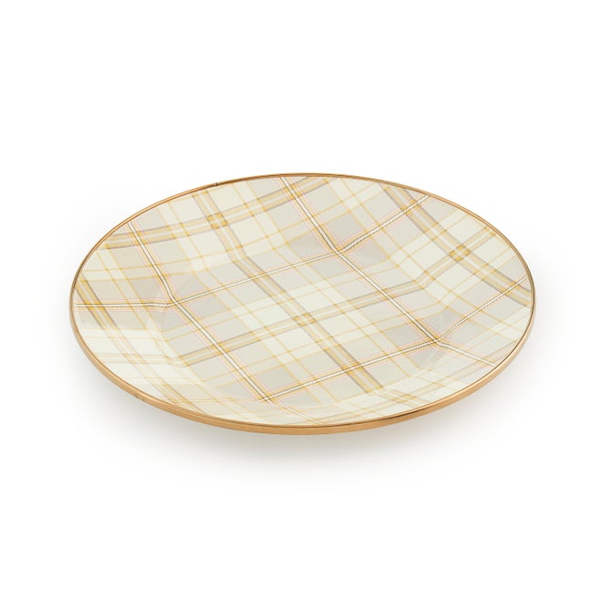 Tartan Latte Dinner Plate