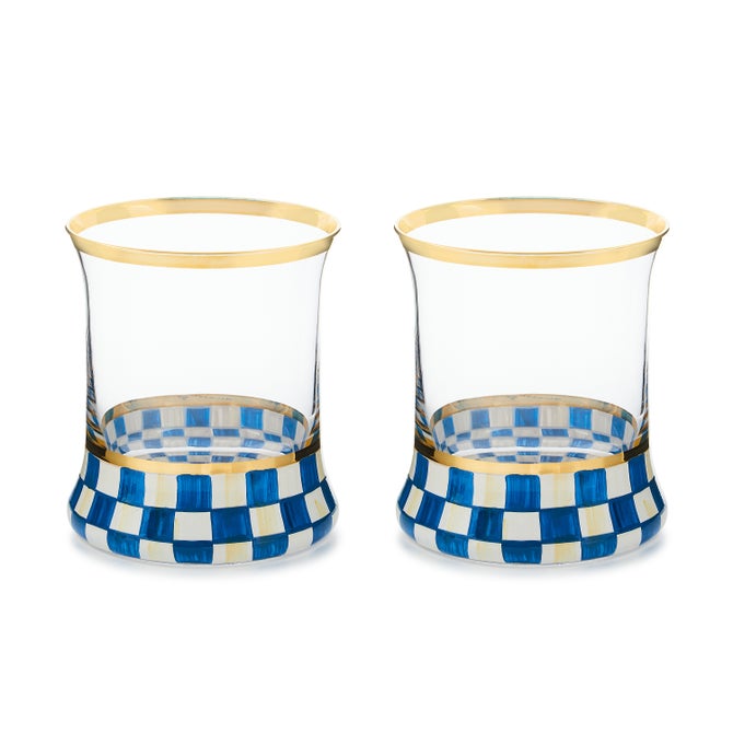Royal Check Tumbler Glass, Set of 2