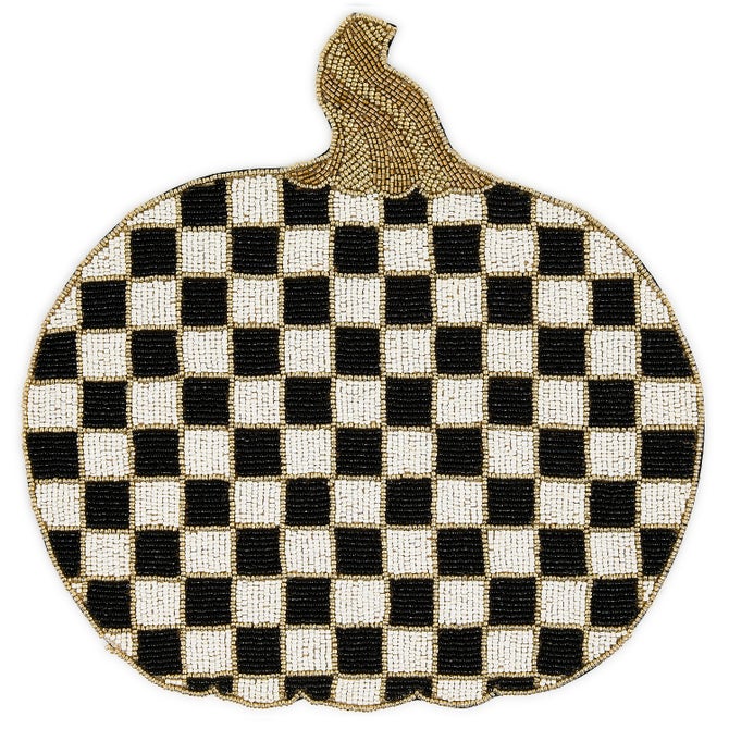 Courtly Check Pumpkin Beaded Placemat
