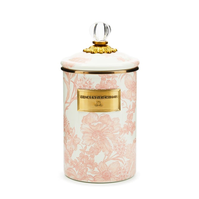 Rosy English Garden Enamel Canisters