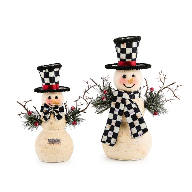 Farmhouse Birch Small Snowmen, Set of 2