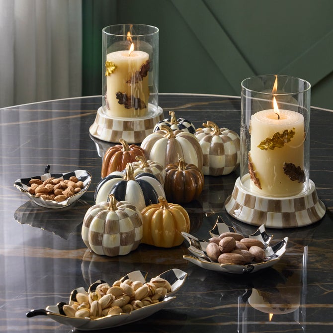 Autumnology Check & Stripe Pumpkin Cluster