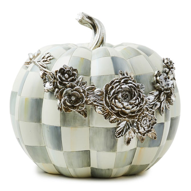 Sterling Check Silver Floral Garland Pumpkin