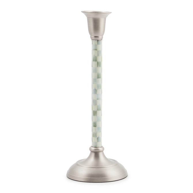 Sterling Check Medium Candlestick