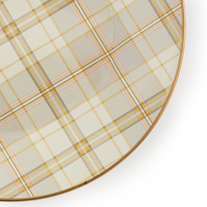Tartan Latte Dinner Plate