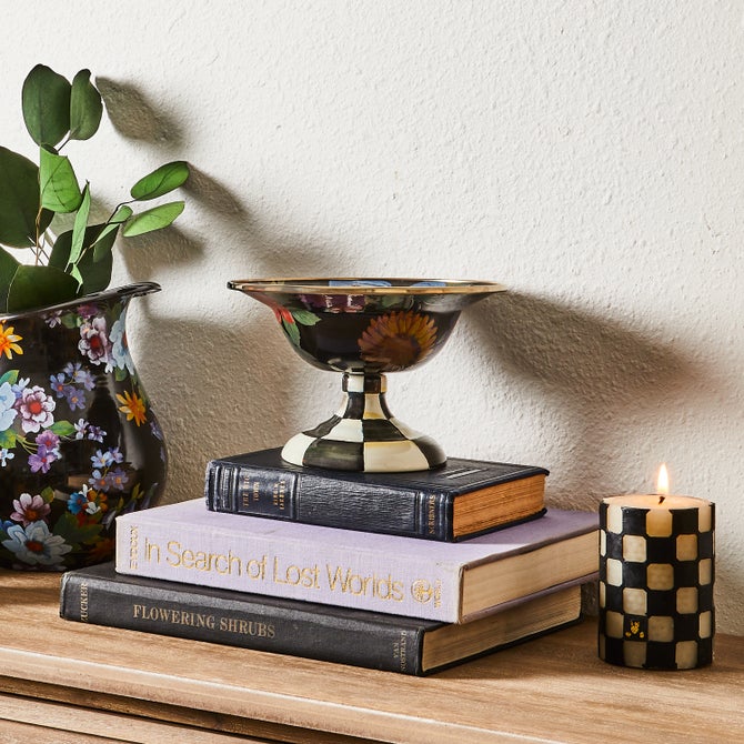 Floral Enamel Compote