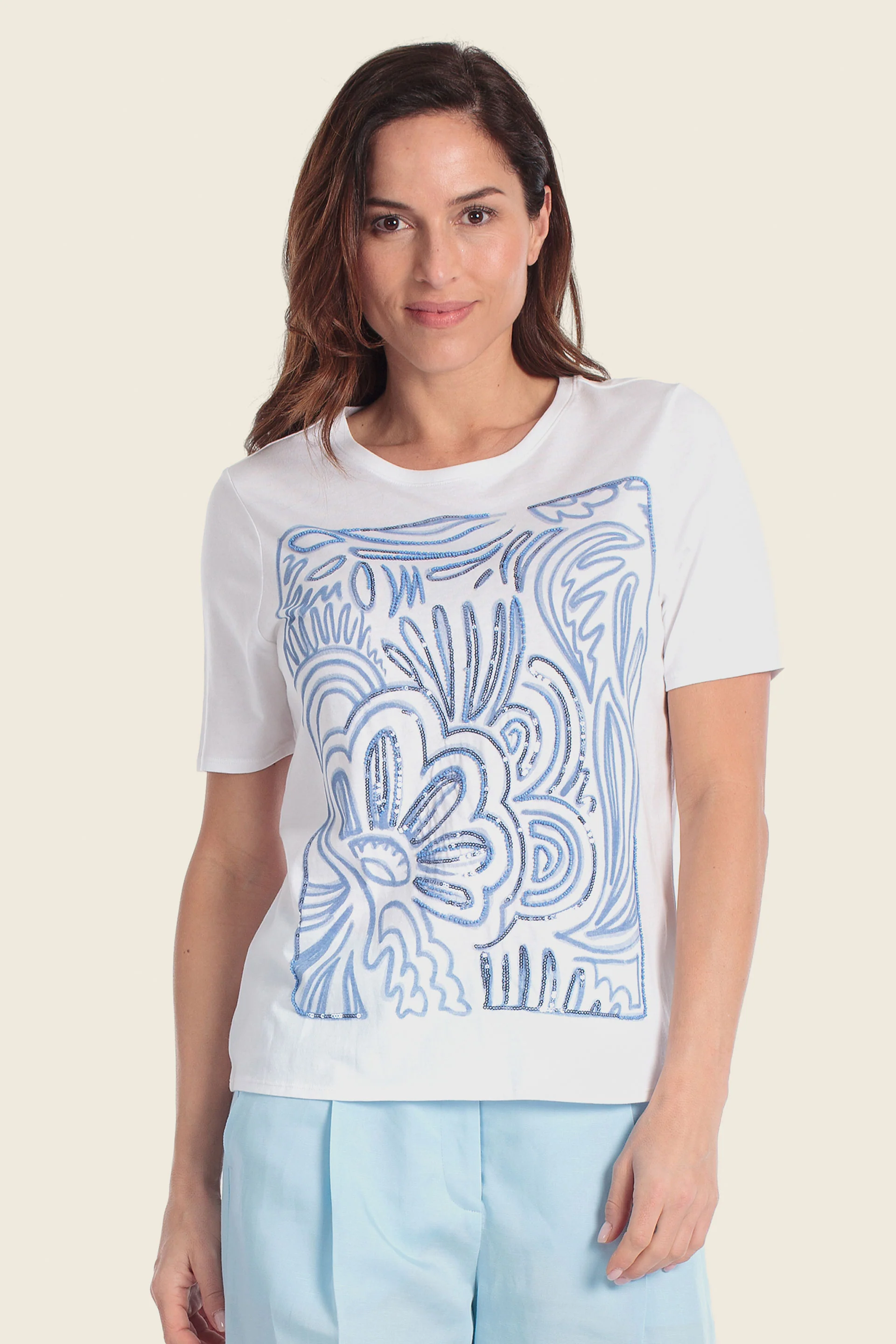 Bedrucktes T-Shirt mit abstraktem Design