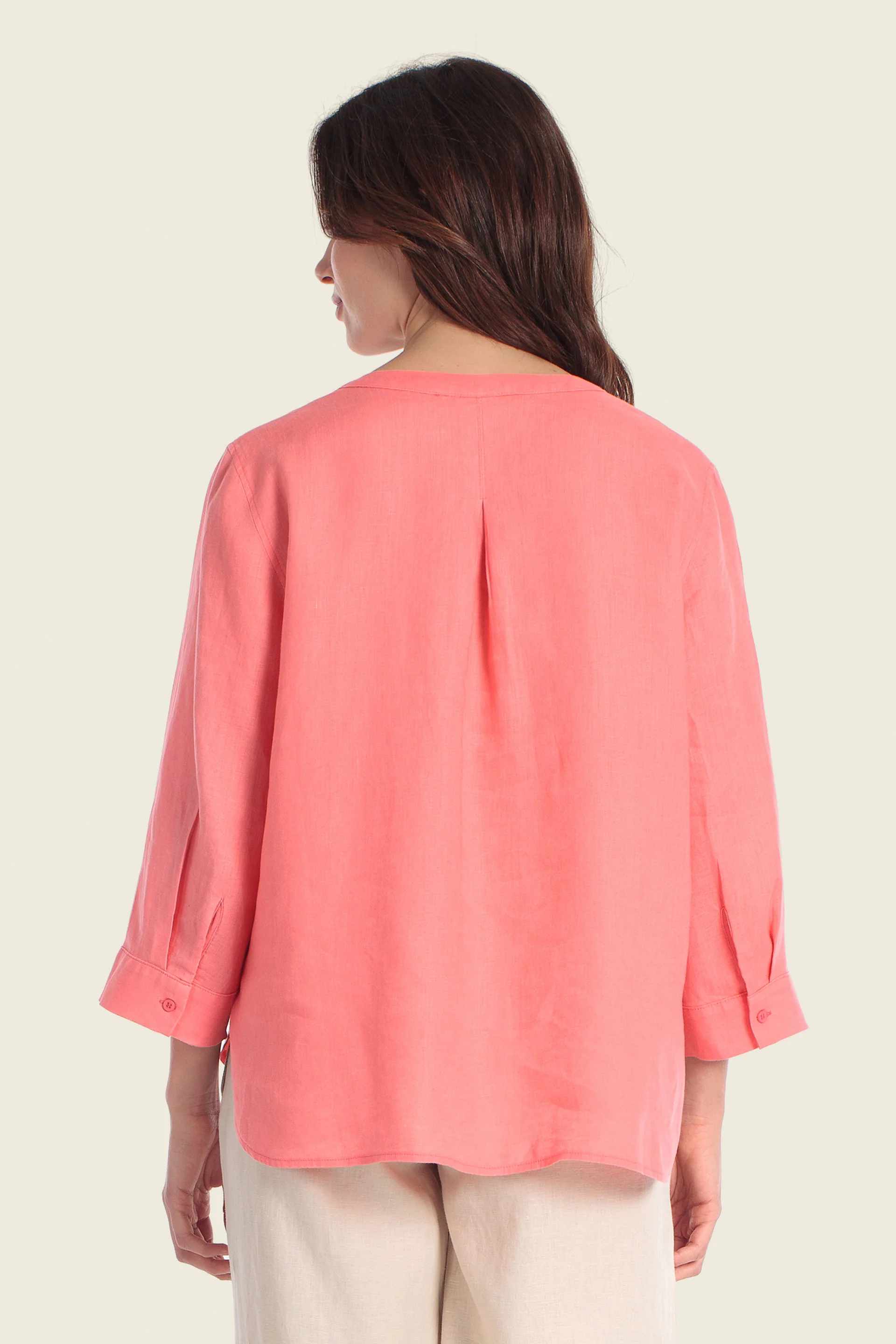 Leinenbluse mit Knopfleiste vorne