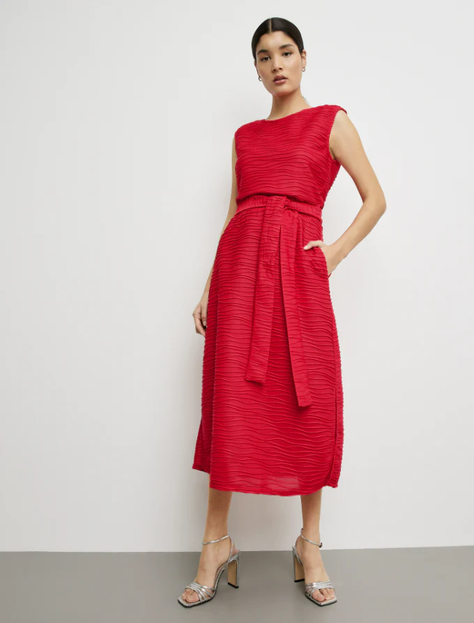 TAIFUNSleeveless Textured DressRed