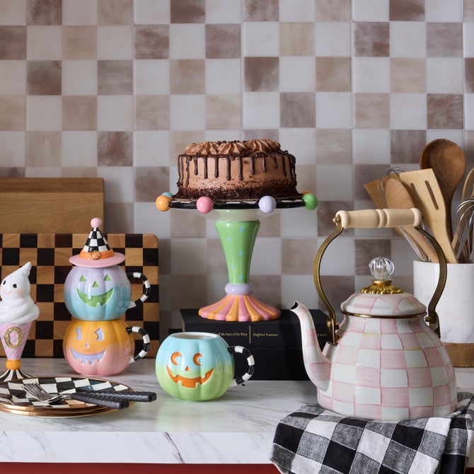 Trick or Treat Ceramic Pedestal Platter