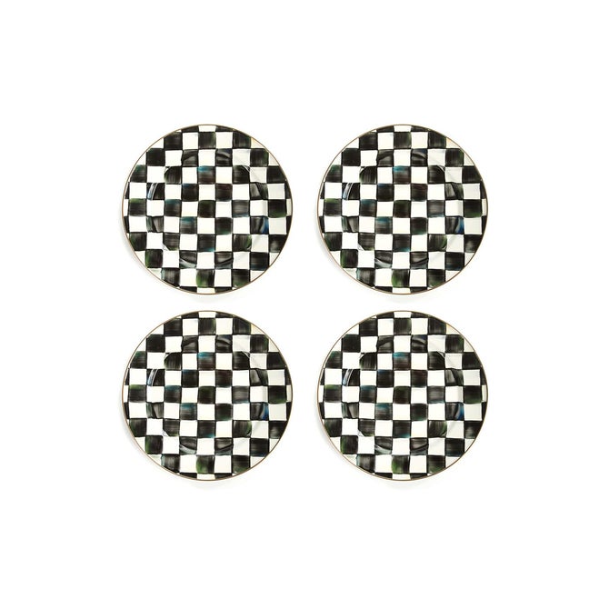 Courtly Check Chargers, Set of 4