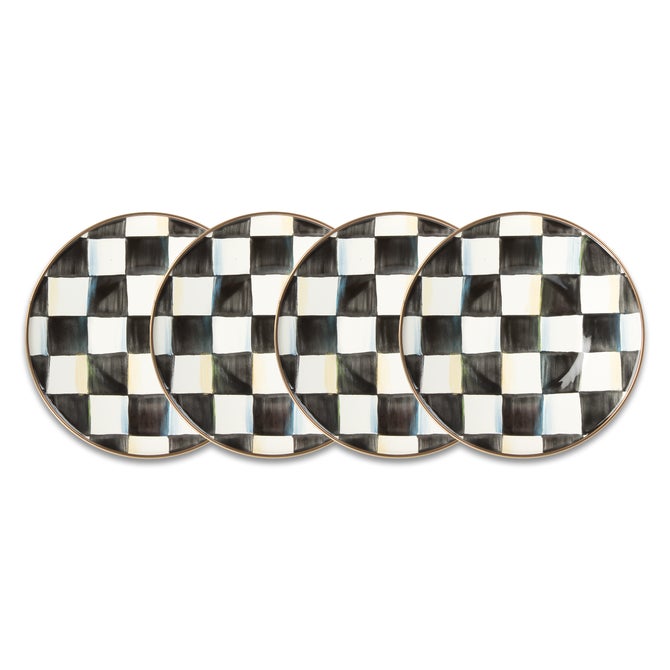 Courtly Check Saucers, Set of 4