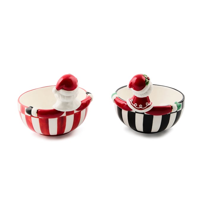Check It Out Ceramic Snack Bowls, Set of 2