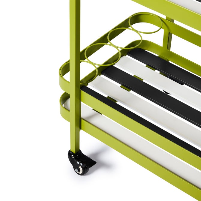 Outdoor Black and White Bistro Bar Cart