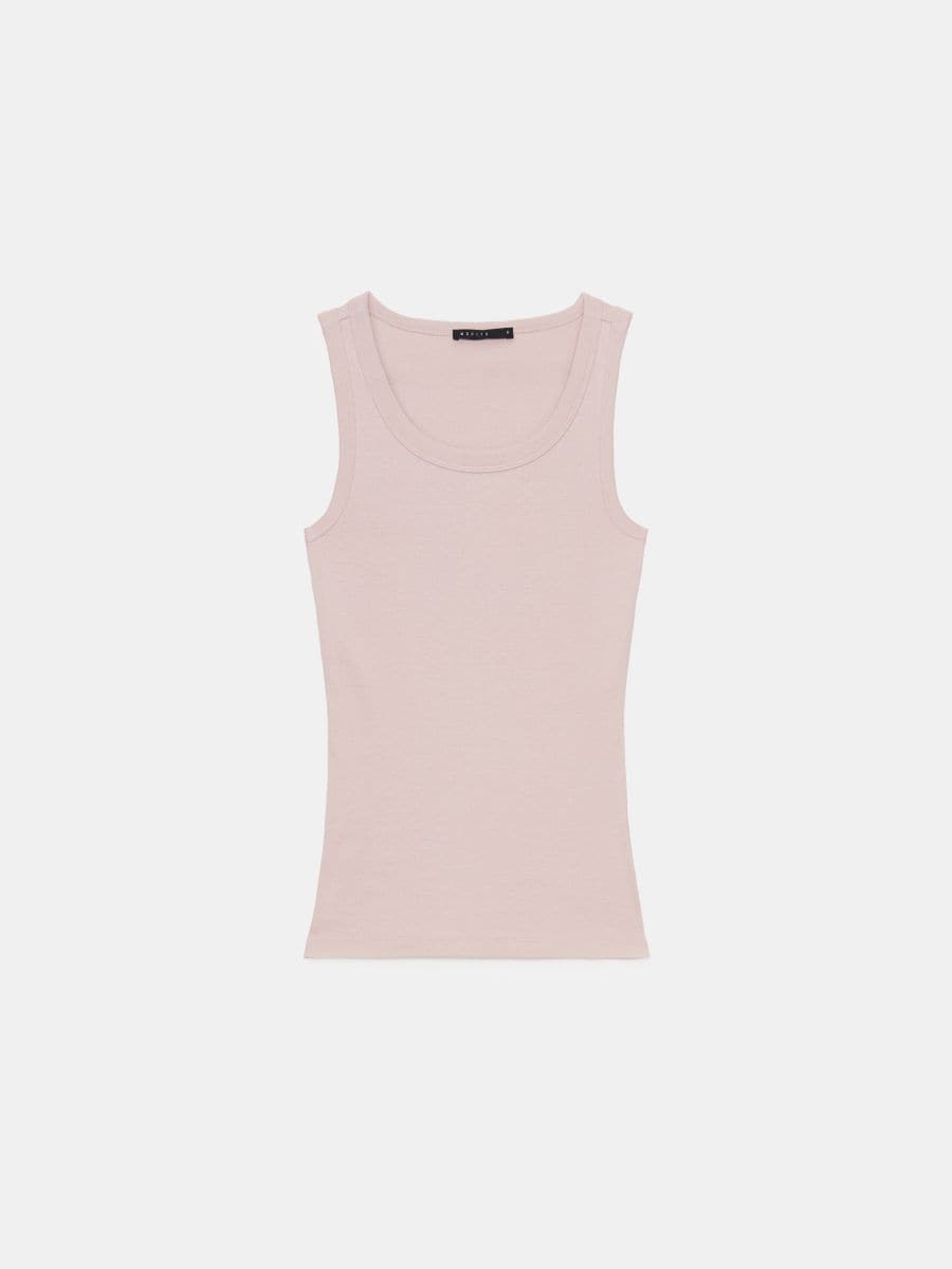 Biały dopasowany top