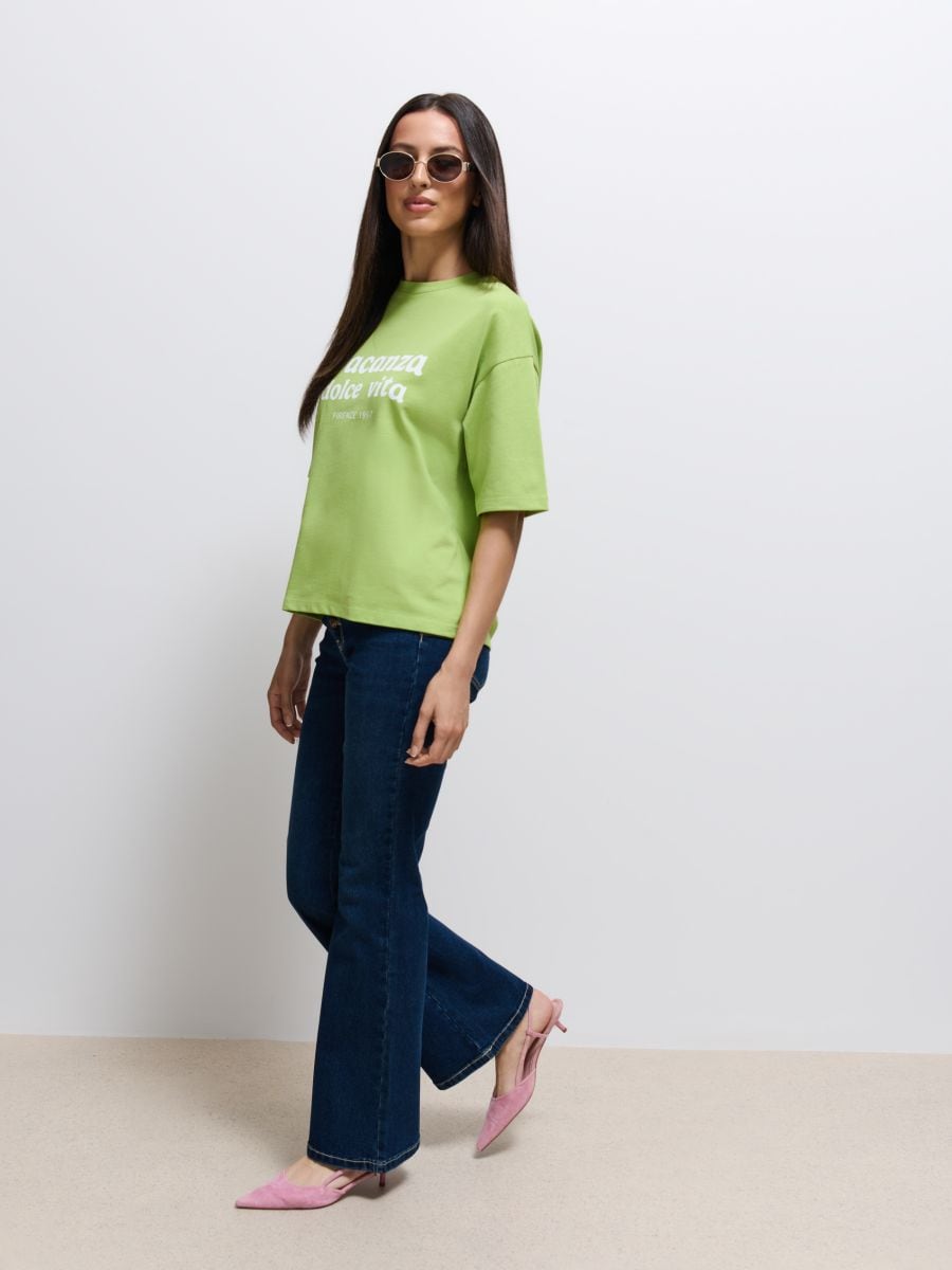 Jeansy flare push up