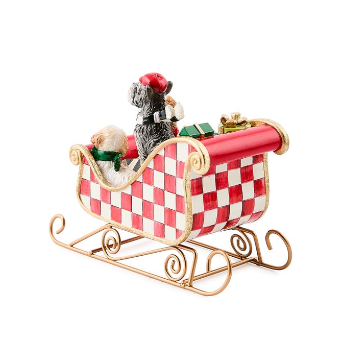 Check It Out Dog Sleigh Figurine