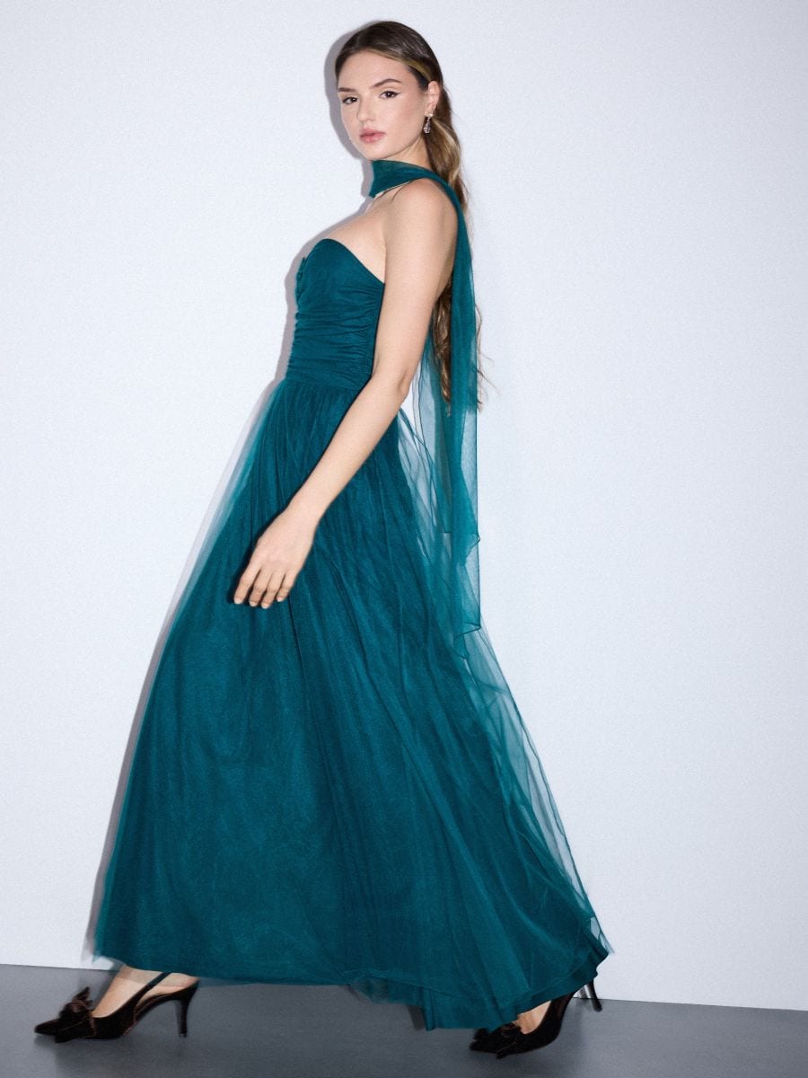 Sukienka maxi z szalem