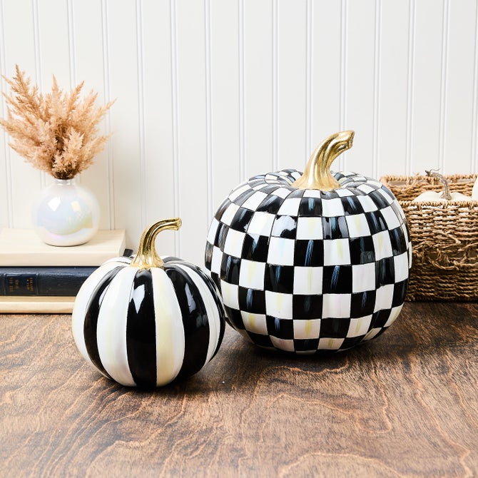 Classic Stripe & Check Pumpkin Set
