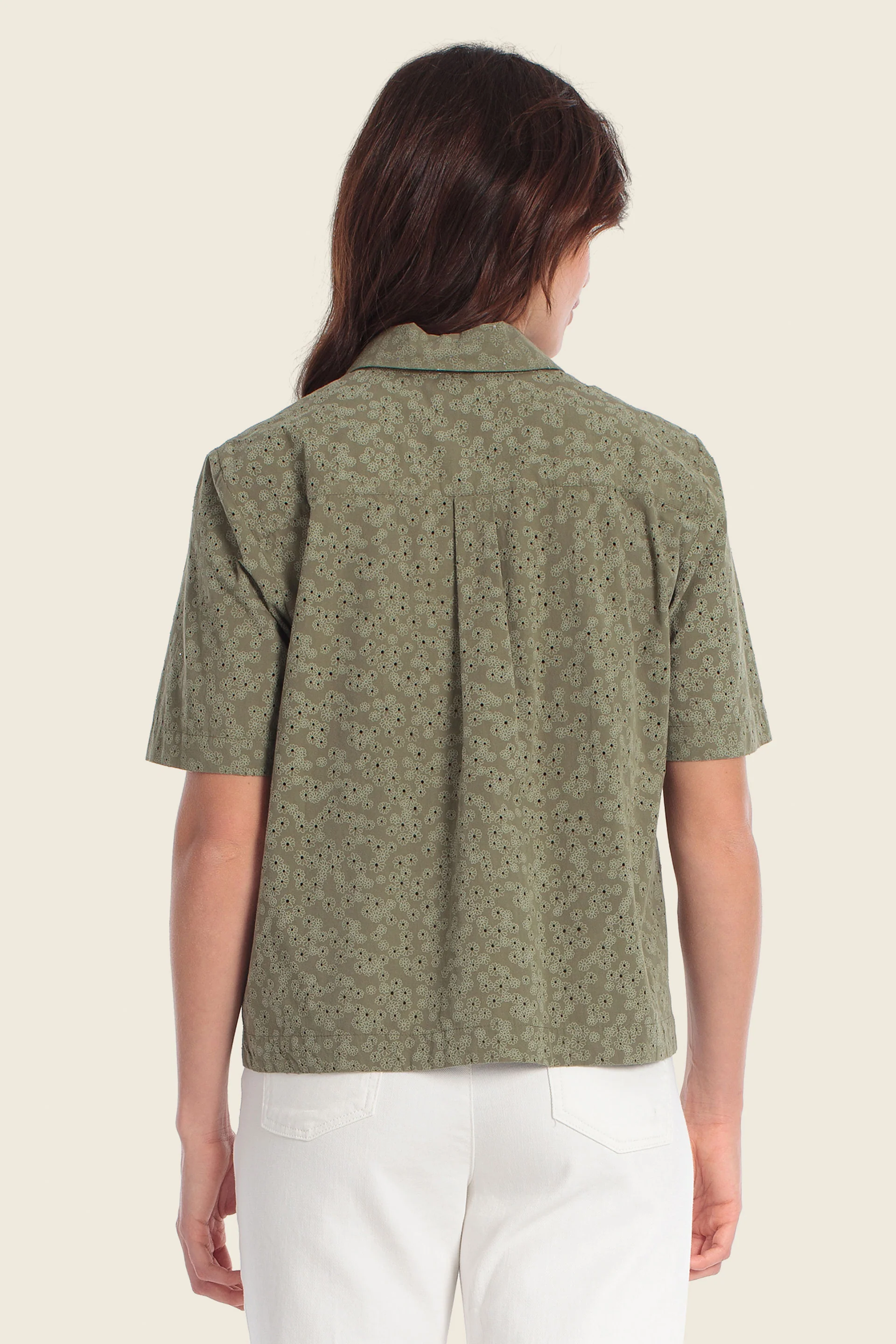 Bestickte Polobluse aus Baumwolle