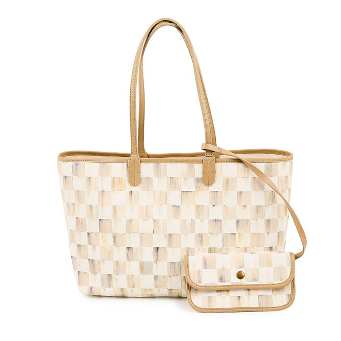 Mocha Check Medium Marche Tote