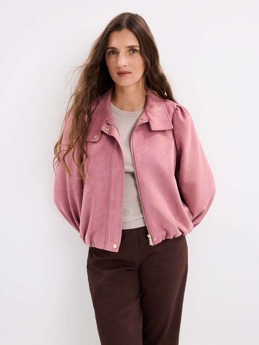 Brązowa kurtka typu biker