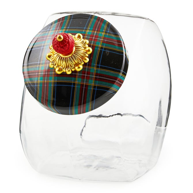 Cookie Jar with Black Tartan Lid