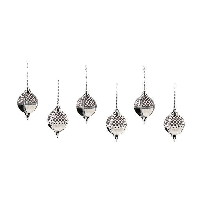 Courtly Patchwork Fabric Ball Ornaments, Set of 6