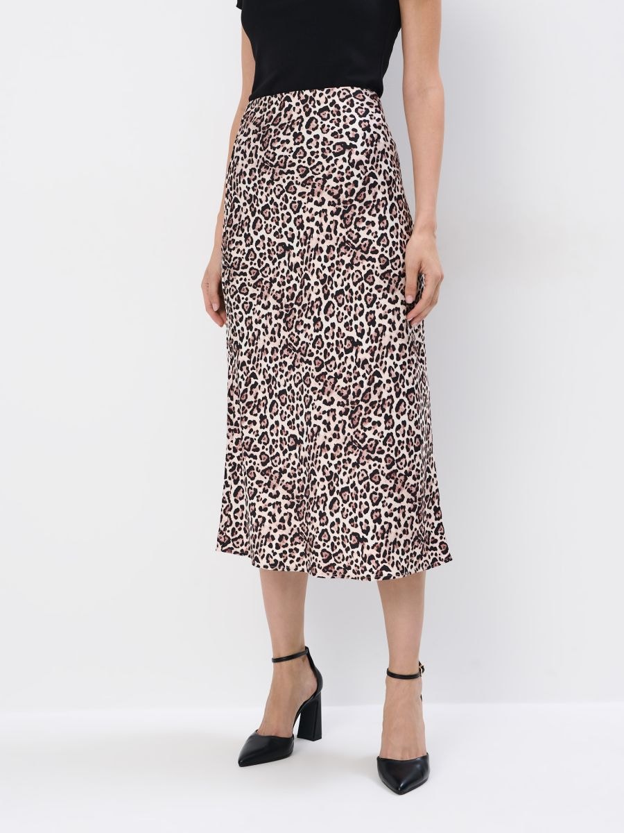 Spódnica midi w panterkę