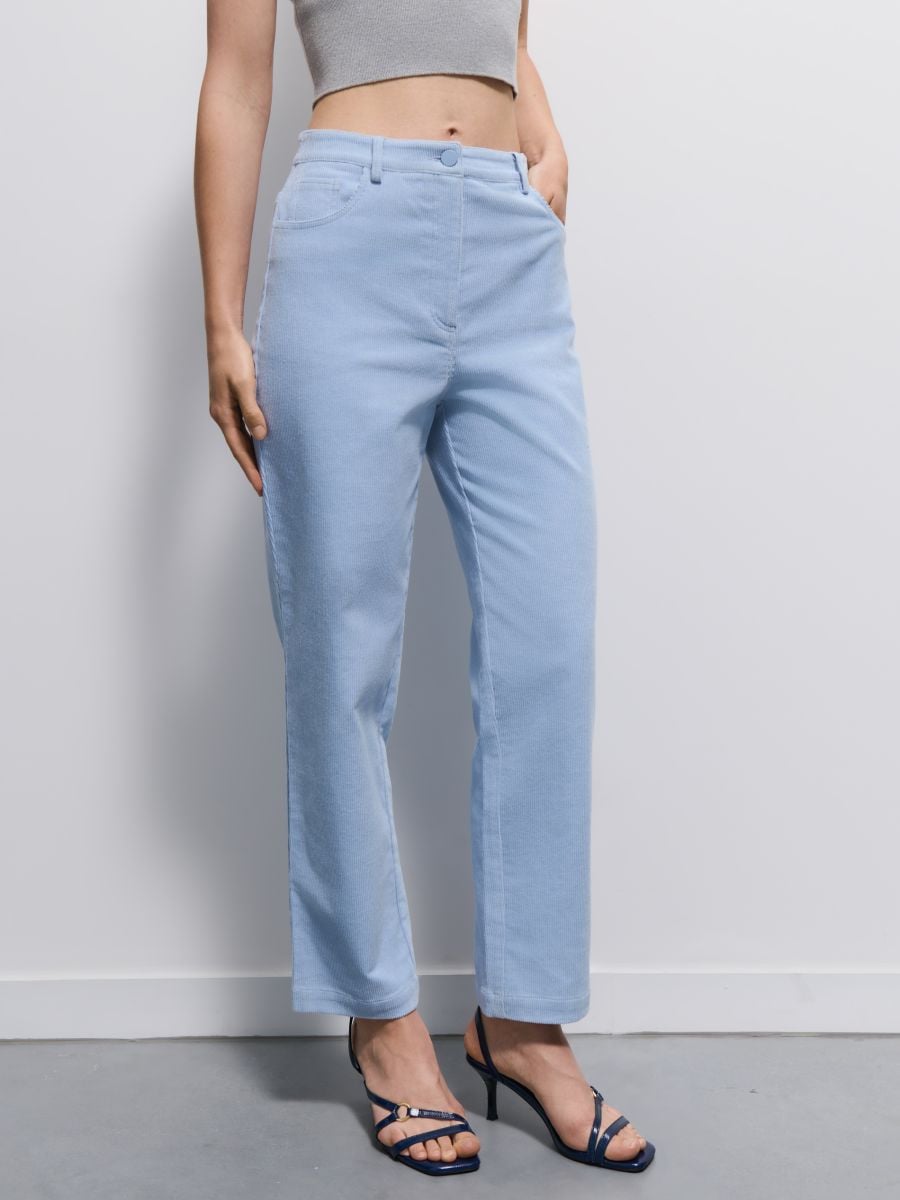 Sztruksowe błękitne spodnie