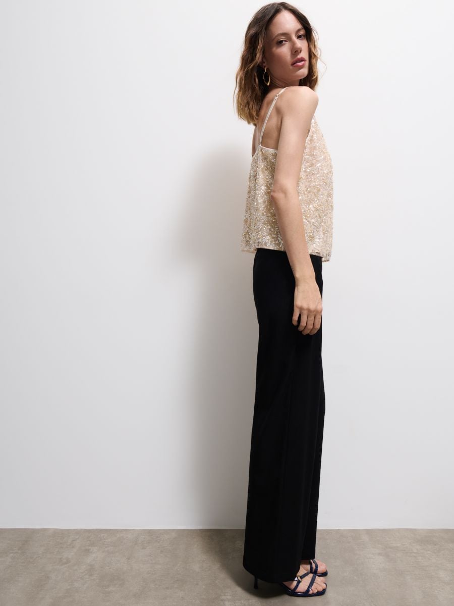 Czarne spodnie wide leg