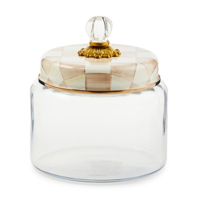 Mocha Check Kitchen Canisters