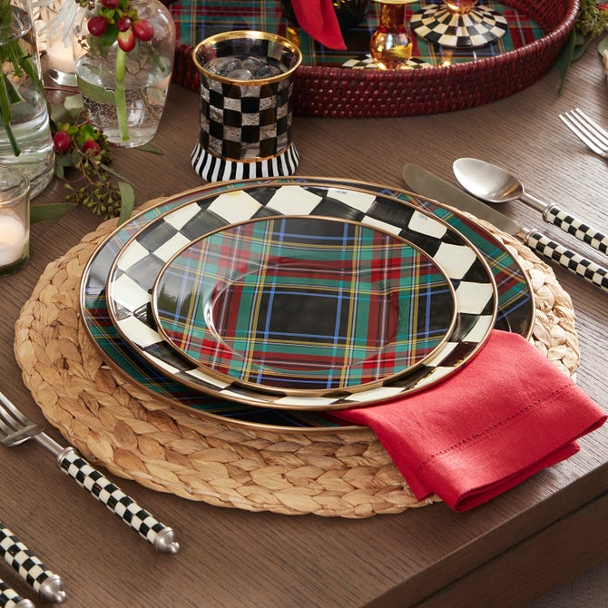 Tartan Black Salad/Dessert Plate