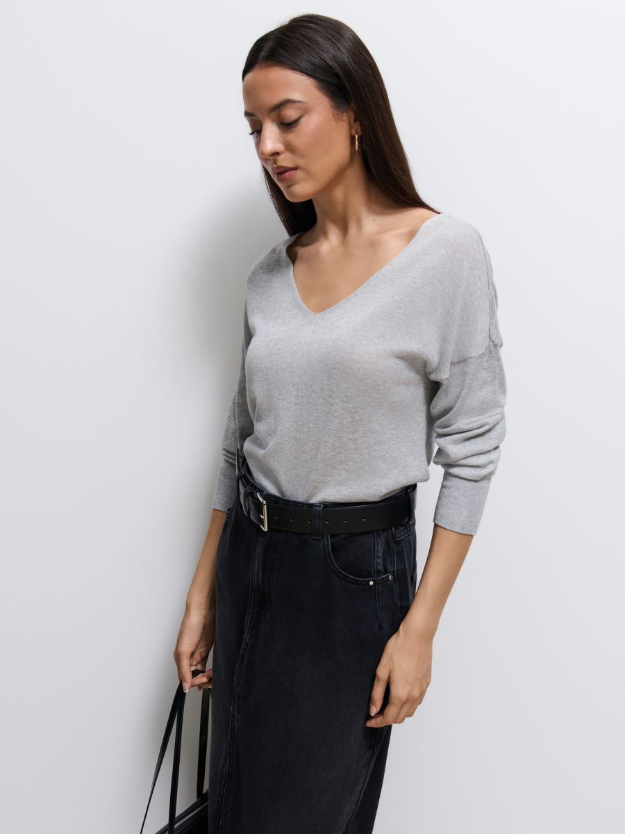 Różowy sweter z bawełny i lyocellu