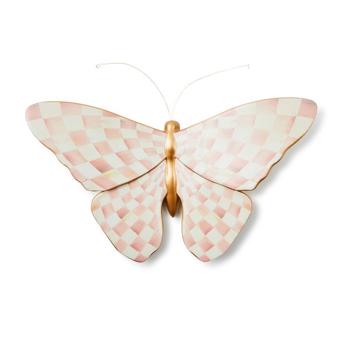 Rosy Check Wall Decor Butterfly