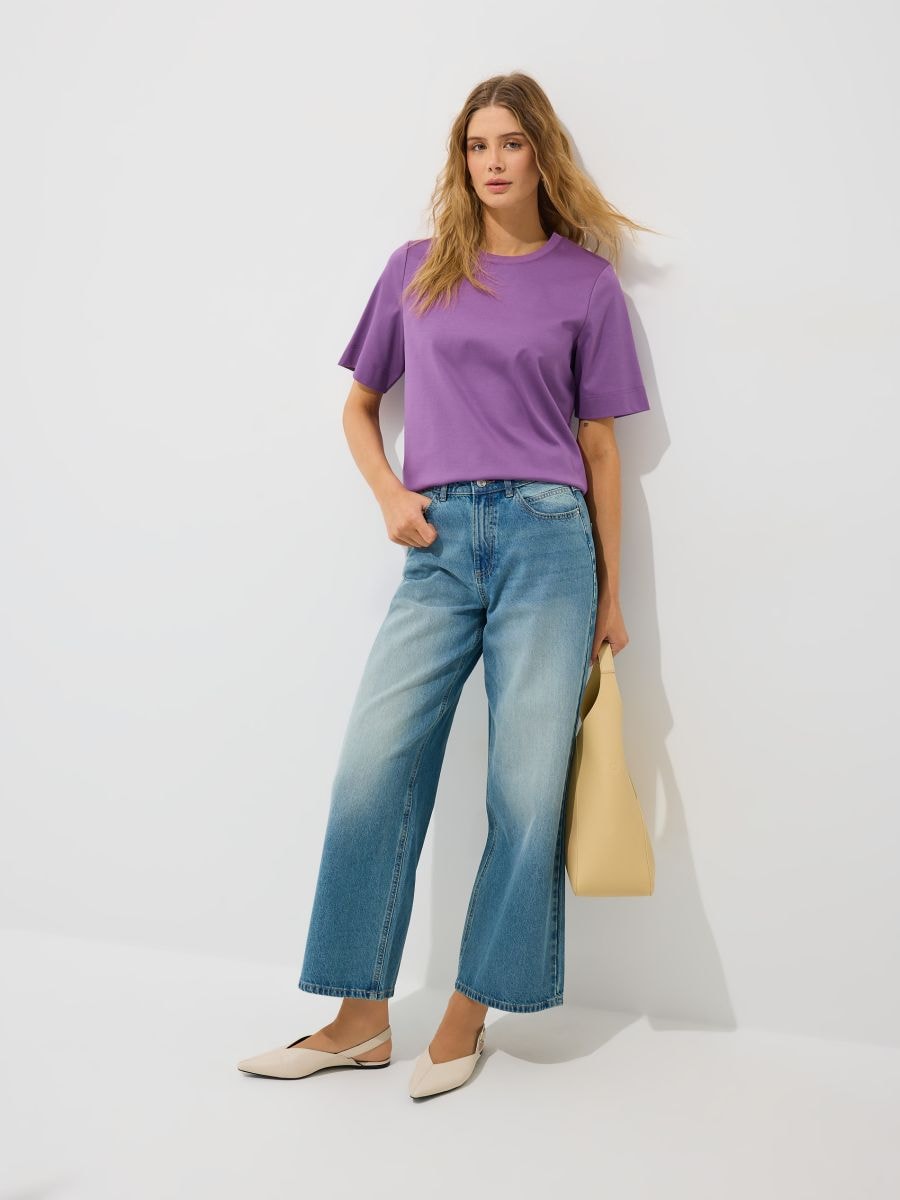 Fioletowy t-shirt z bawełny merceryzowanej